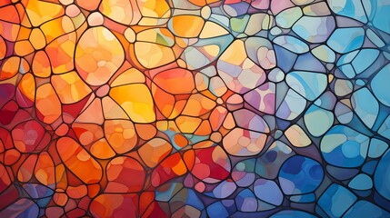 Dynamic interplay of Voronoi patterns and brilliant colors captivates in a stunning high-definition display of abstract artistry.
