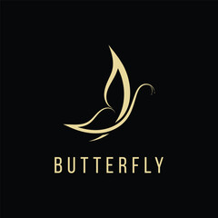 Butterfly gold logo design ideas, minimalist line butterfly logo design ideas