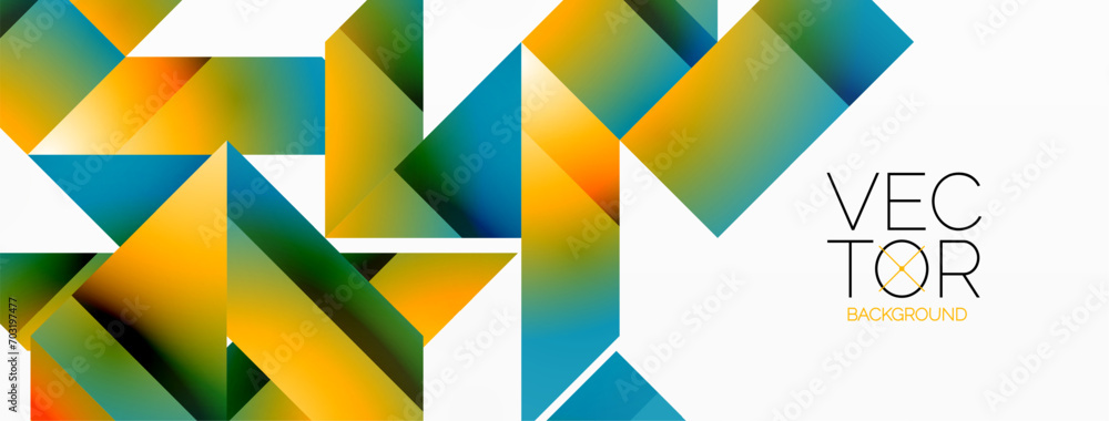 Poster minimalist elegance - lines, squares, triangles converge on white. geometry essence showcased in ser