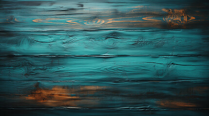 Craft a Captivating Teal-Colored Wooden Background with Realistic Oil Paint Texture. Generative AI