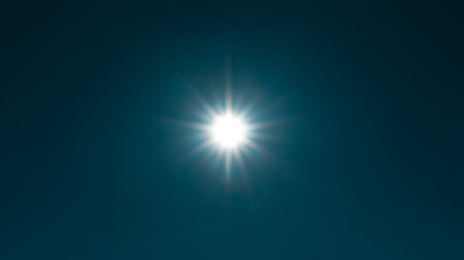 青空の中の太陽光