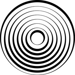 Circle concentric pattern. Geometric vortex ring shape