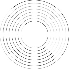 Circle concentric pattern. Geometric vortex ring shape