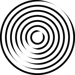 Circle concentric pattern. Geometric vortex ring shape