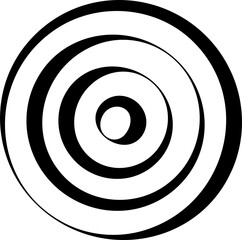 Circle concentric pattern. Geometric vortex ring shape
