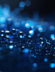 Capture the mesmerizing radiance of cerulean-blue particles in an abstract bokeh formation.