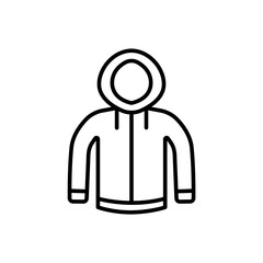 Hoodie outline icons, minimalist vector illustration ,simple transparent graphic element .Isolated on white background