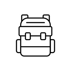 Backapack outline icons, minimalist vector illustration ,simple transparent graphic element .Isolated on white background