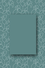 Vector. Hand drawn floral pattern. Vertical background, copy space for text. Template for postcard, wedding and party invitation, flyer, cover, brochure, social media post, magazine, poster, banner.