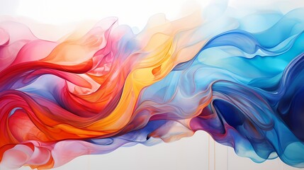Dynamic swirls of vivid hues dance gracefully on a crystal-clear canvas, creating an abstract spectacle of unparalleled beauty.