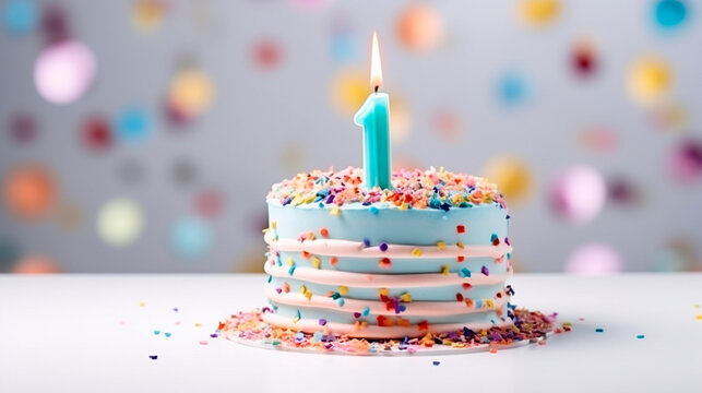 Birthday cake with a number. Selective focus.