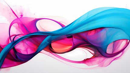 Dynamic waves of fuchsia and turquoise colliding, forming a visually striking abstract spectacle.