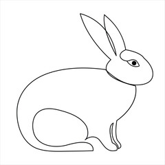 Continuous one line art drawing rabbit pet animal free hand sketch outline vector minimalist 