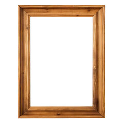 wooden photo frame on isolate transparency background, PNG