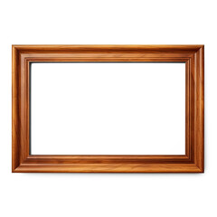 wooden photo frame on isolate transparency background, PNG