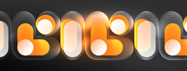 Glowing round shapes abstract background. Template for wallpaper, banner, presentation, background