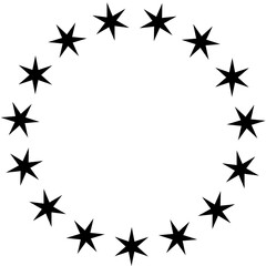 Stars circle round frame icon. Design element
