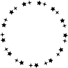 Stars circle round frame icon. Design element