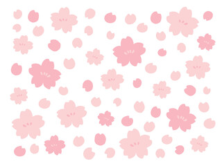 かわいい春の桜のテクスチャー／手書きイラスト素材