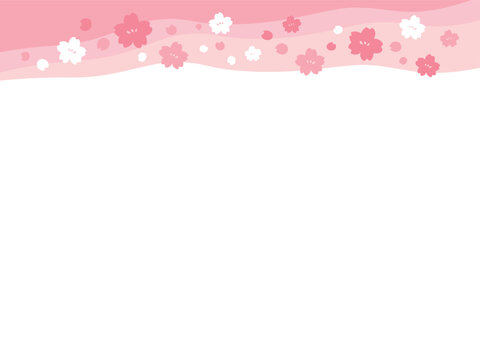 かわいい春の桜のフレーム／手書きイラスト素材