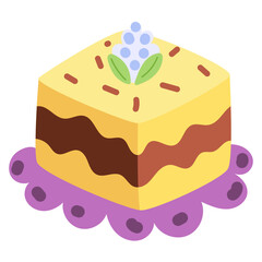 Vector birthday sweet cake illustration