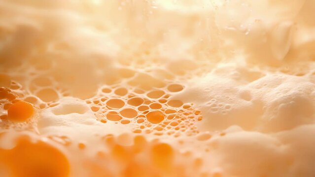 A magnified view of the delicate and interconnected network of yeast cells working their magic in a batch of fermenting dough, resulting in the airy and light texture of freshly baked bread.