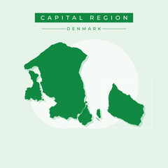 Vector illustration vector of Capital Region map Denmark
