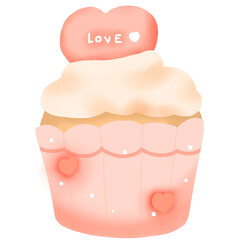Cute and adorable cupcakes with hearts, perfect for Valentine's Day.