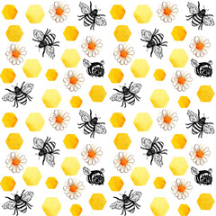 Seamless pattern on the theme of honey.