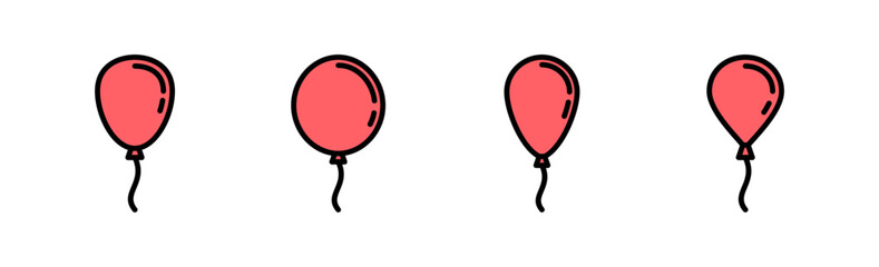 Balloon icon set illustration. Party balloon sign and symbol