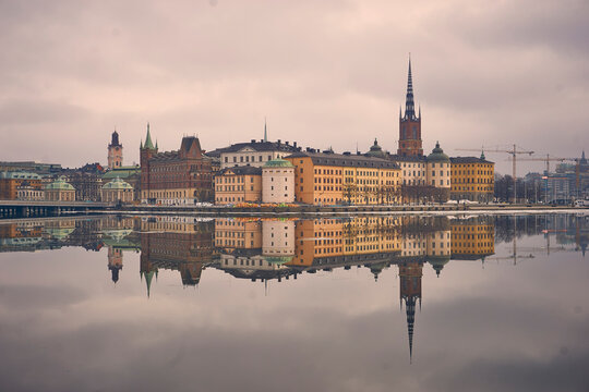 Fototapeta Panoramic view of Gamla Stan, Stockholm, capital of Sweden