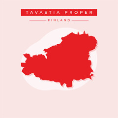Vector illustration vector of Tavastia Proper map Finland