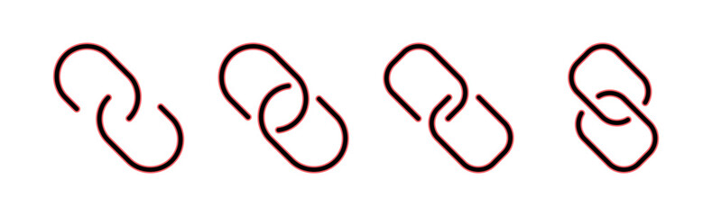 Link icon set illustration. Hyperlink chain sign and symbol - obrazy, fototapety, plakaty