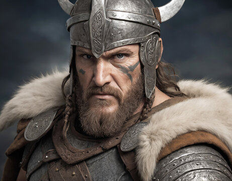 Ancient celtic warrior prepared for battle. 