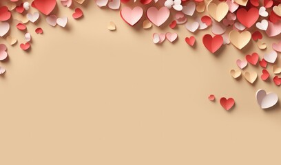Obraz premium Valentine's day background with paper hearts.