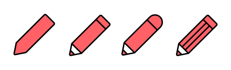 Pencil icon set illustration. pen sign and symbol. edit icon vector