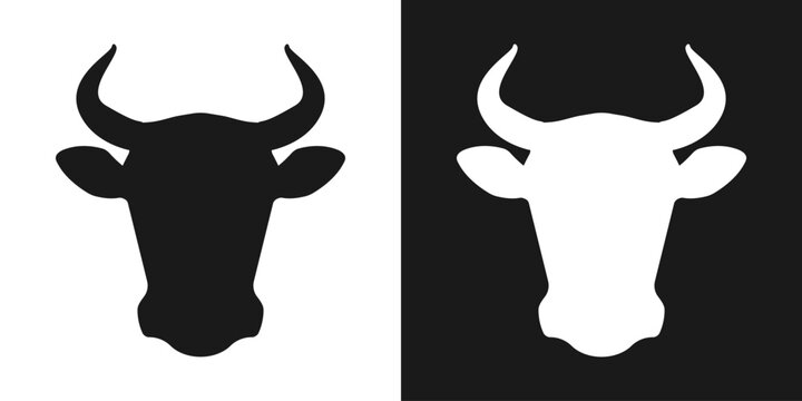 Cow head icon. Bull head silhouette. Vector illustration.