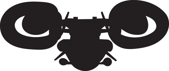 military drone silhouette, on white background vector