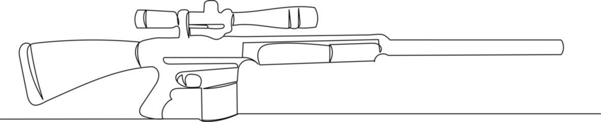 rifle, sketch, line drawing, vector