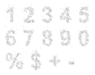 Underwater Sparkling Air Bubble Numbers Black