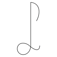 Continuous one line hand drawing music icon and musical symbols outline vector minimalist style
