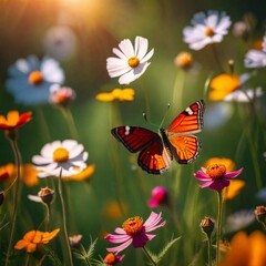 Fototapeta premium butterfly on a flower