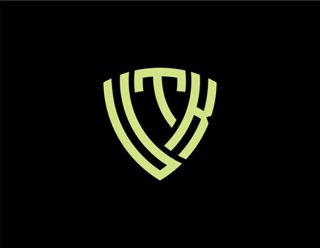 UTK creative letter shield logo design vector icon illustration