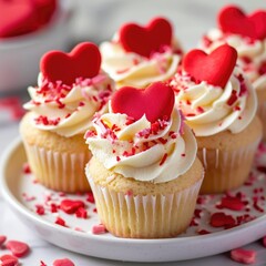 Valentine's Day treats, sweet dessert for birthdays, weddings, flat lay views, soft pastel color