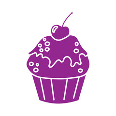 Cupcake icon vector. Cake illustration sign. Sweet symbol or logo.