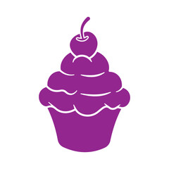 Cupcake icon vector. Cake illustration sign. Sweet symbol or logo.