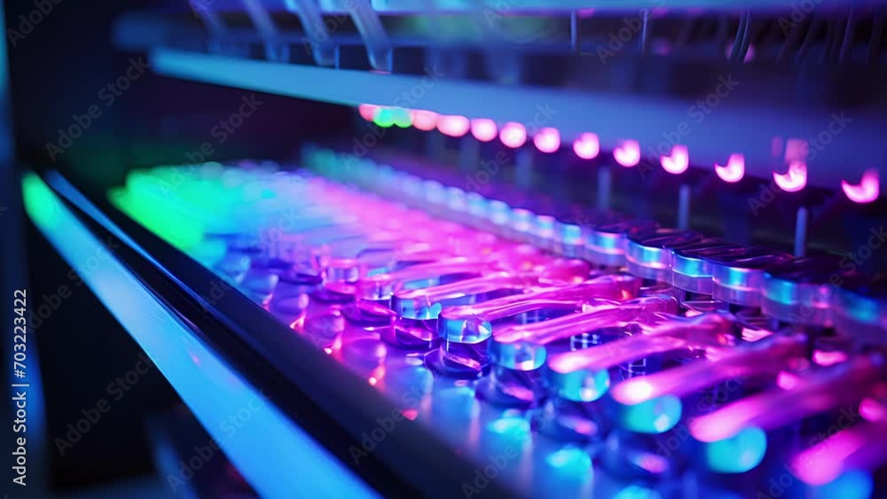 Aufkleber a detailed shot of automated dna sequencing equipment, demonstrating the advanced technology used in