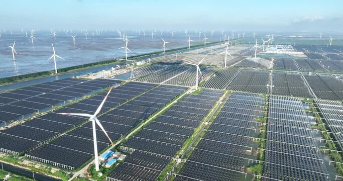 solar power plant and wind power station