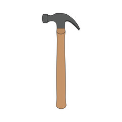 Kids drawing Cartoon Vector illustration claw hammer icon Isolated on White Background