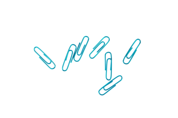 Colorful paper clip isolated on transparent background